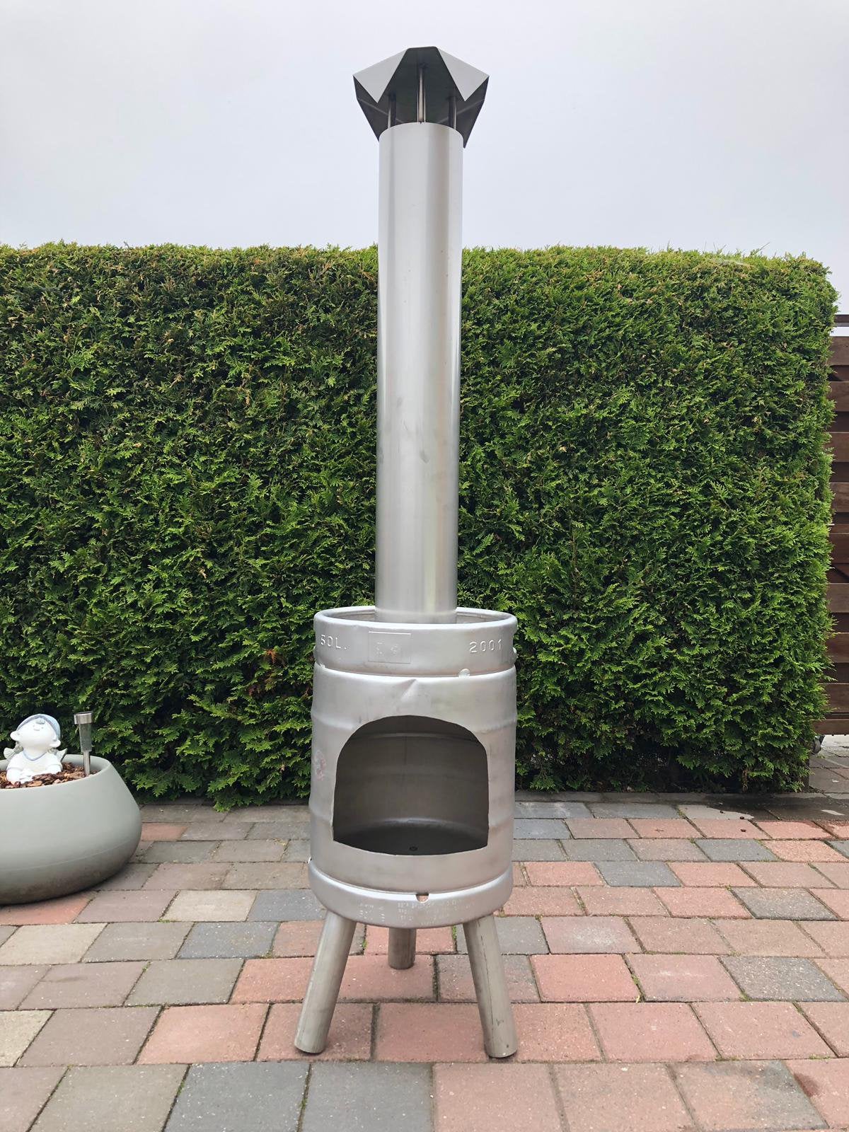 tuinkachel buitenhaard rvs tuinhaard Bierfust terrashaard, Ophalen, Nieuw