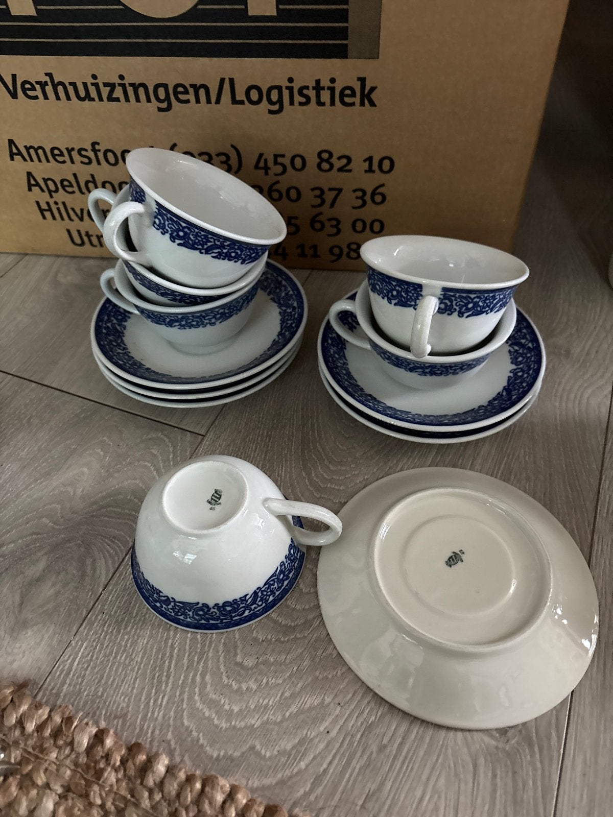 6x Vintage Royal Wessex Churchill Blue Willow Kop-en-Schotel, Ophalen of Verzenden