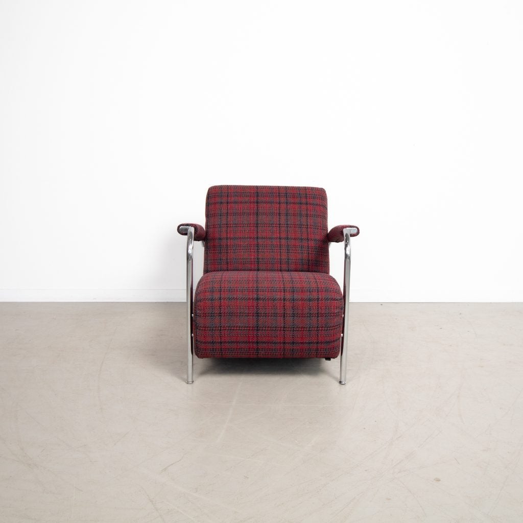 Leolux Scylla Laag Fauteuil Rood Geruit Stof, Niet ingevuld, Zo goed als nieuw, Niet ingevuld, Niet ingevuld