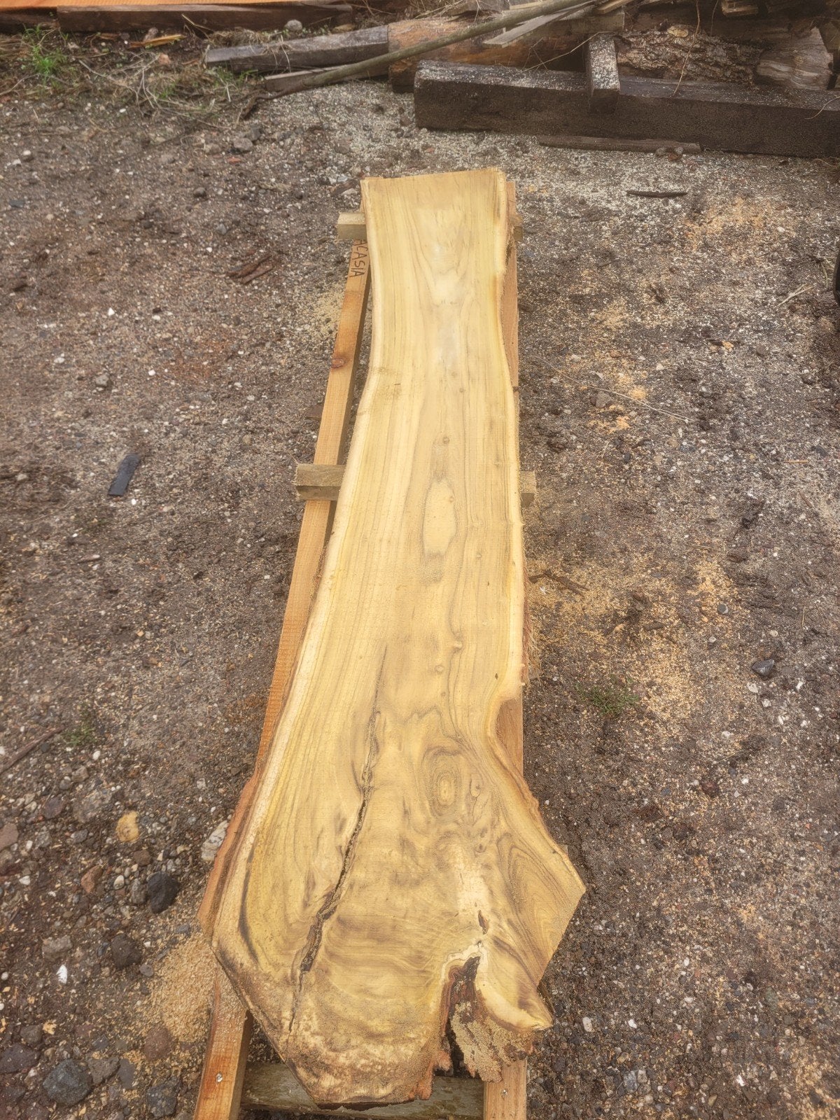 schaaldeel boomplank sidetable epoxy ACACIA, Ophalen of Verzenden, Nieuw, Minder dan 180 cm, Planken