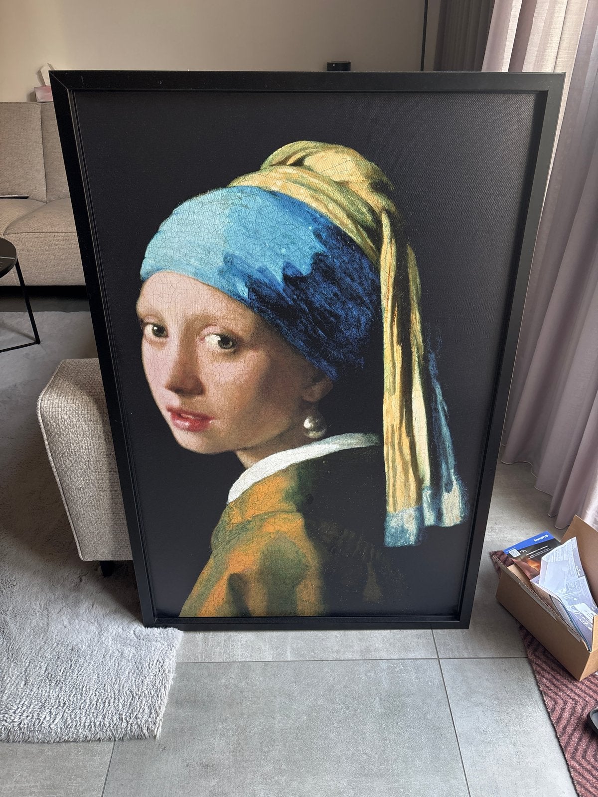 Meisje met de parel - Johannes Vermeer reproductie, Ophalen, Doek, Portret of Personen, Klassiek