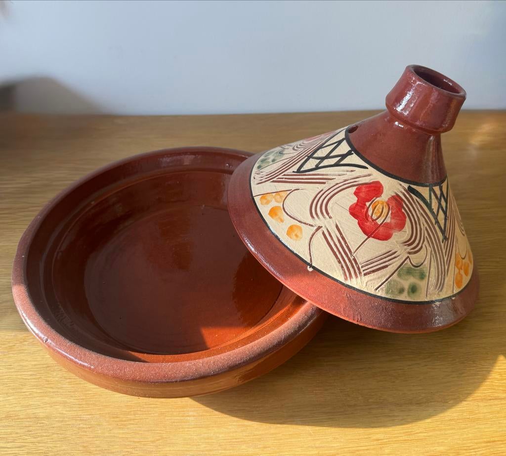 Mooie Marokkaanse Tajine - Handgemaakt en Versierd, Ophalen, Nieuw, Overige materialen
