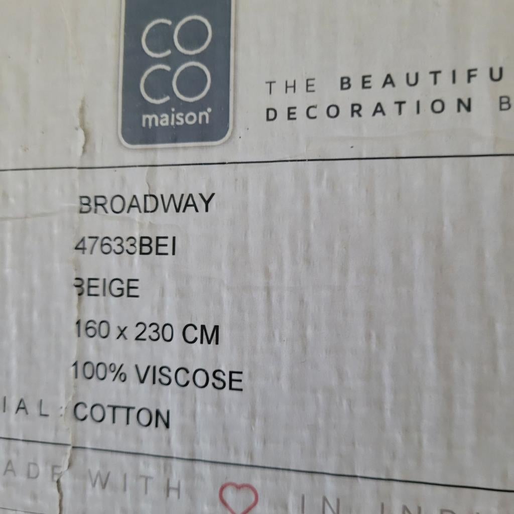 Coco Maison Broadway Vloerkleed Beige 160x230 incl kussenset, Huis en Inrichting, Stoffering | Tapijten en Kleden, Ophalen, Beige