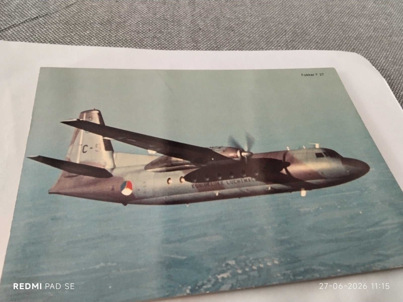 Vintage Fokker F27 Koninklijke Luchtmacht Foto/Prent, Ophalen of Verzenden, 1980 tot heden, Overige onderwerpen