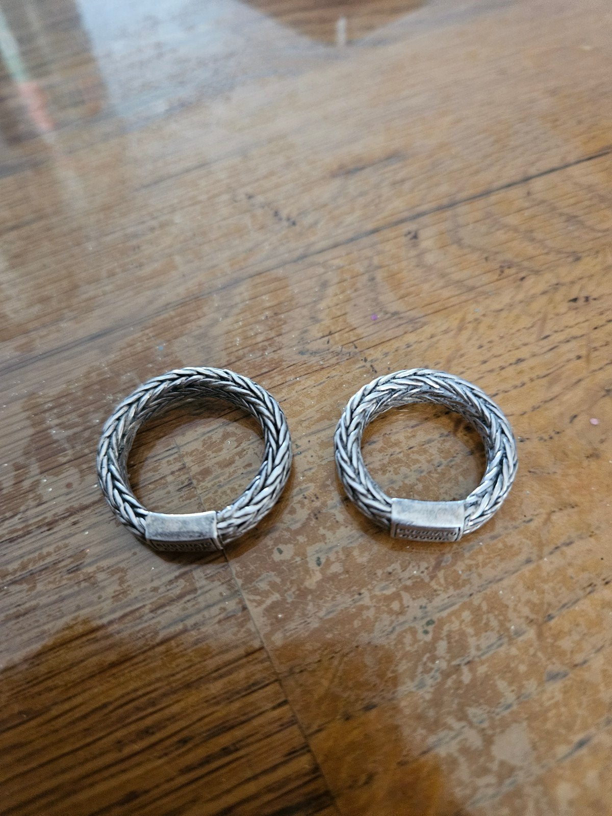 Buddha to Buddha ringen - Zilveren schakelringen, 19 tot 20, Ophalen of Verzenden, Zo goed als nieuw, Dame of Heer