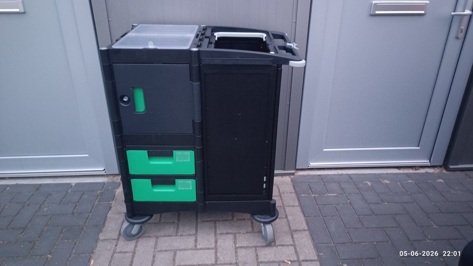 Greenspeed werkwagen C250 schoonmaakkar, Ophalen