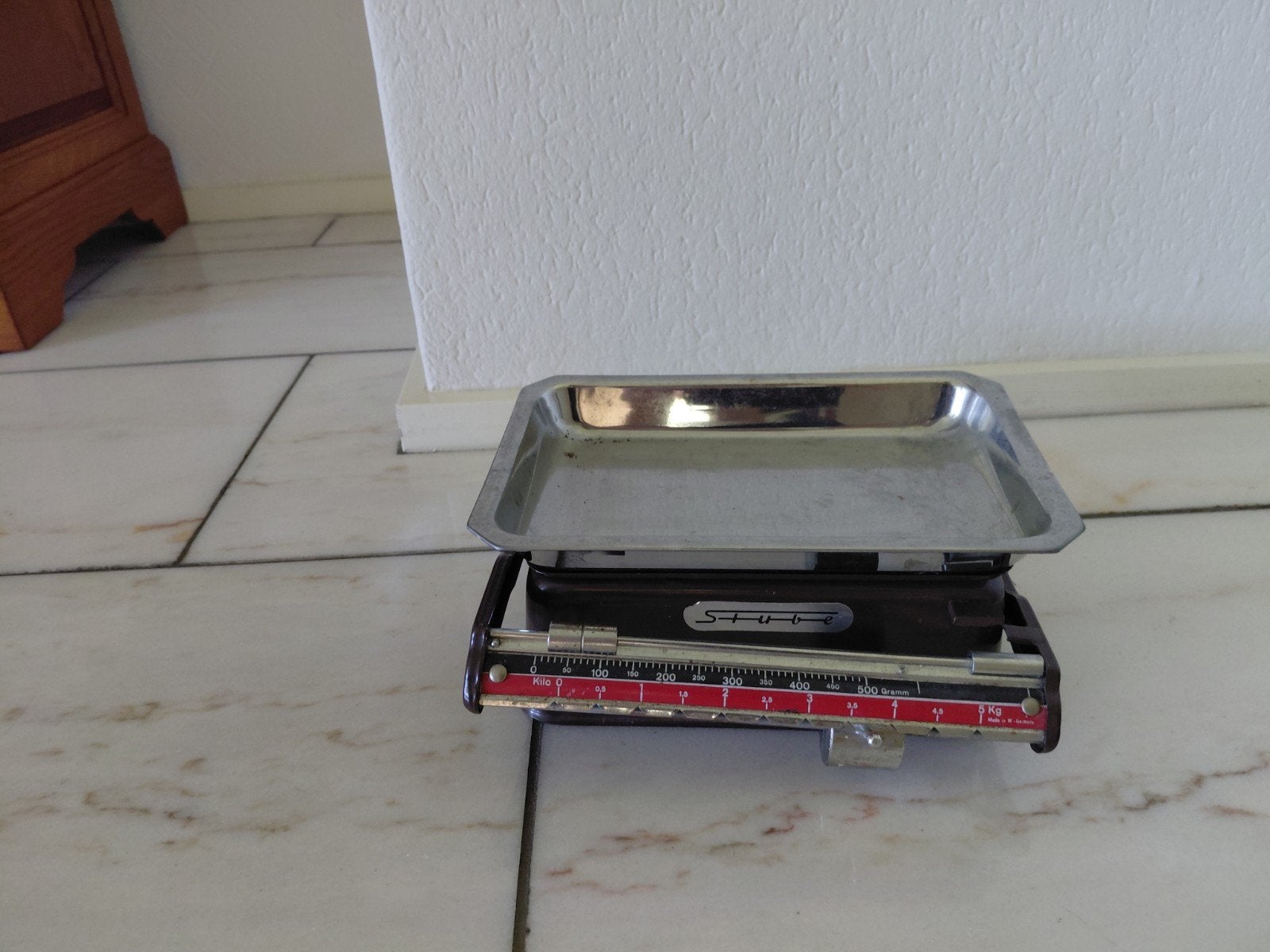 Retro weegschaal, Witgoed en Apparatuur, Weegschalen, Ophalen, Minder dan 10 kg, Keukenweegschaal, 1 tot 500 gram
