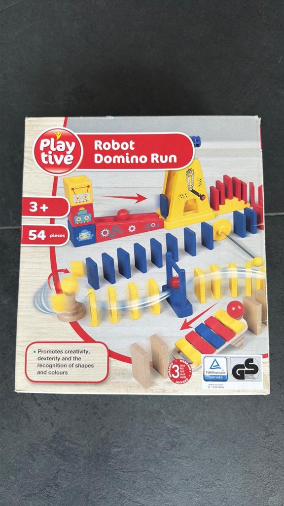 Playtive Robot Domino Run - Houten Dominobaan (54 stuks), Kinderen en Baby's, Ophalen of Verzenden, Gebruikt, Jongen of Meisje