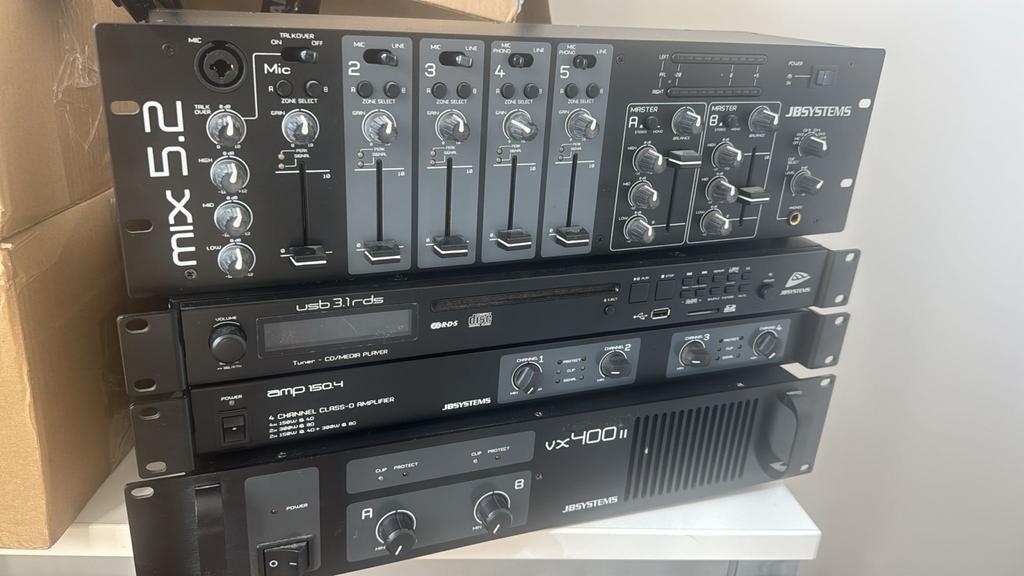 Complete JB Systems Muziekinstallatie - Mixer, Speler, Verst, Ophalen, Gebruikt