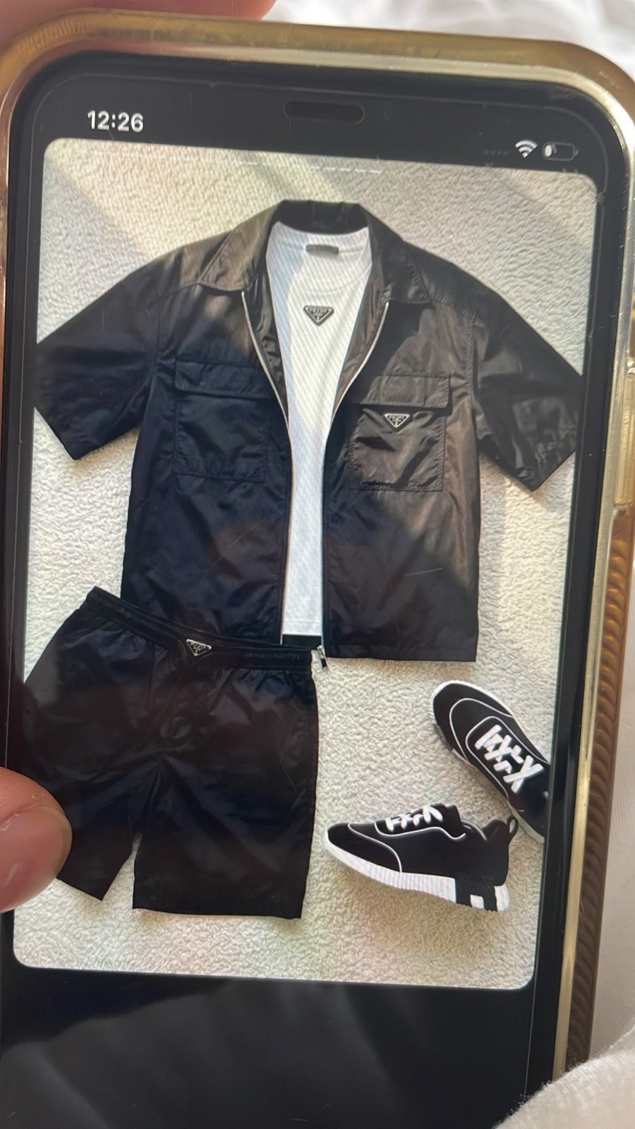 Prada setje, Ophalen of Verzenden, Gedragen, Zwart, Sneakers of Gympen