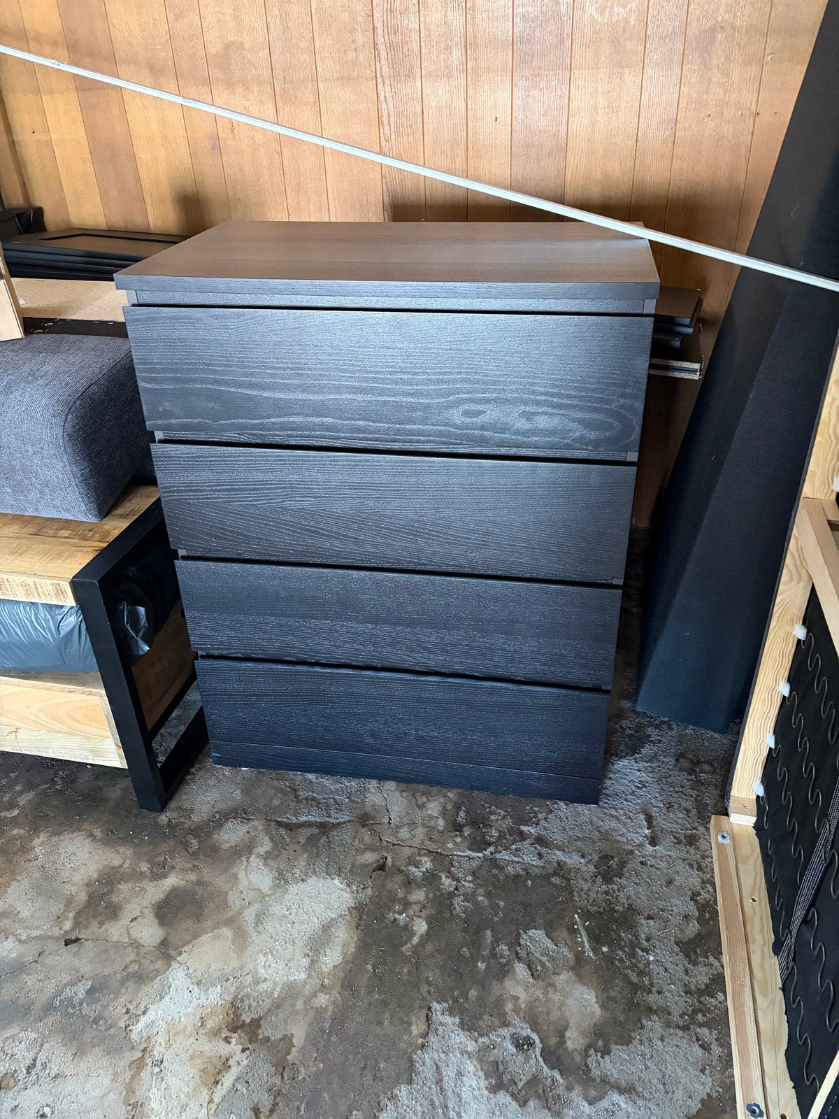 Ikea Malm ladekast - Donkerbruin/Zwart - 4 lades, Huis en Inrichting, Kasten | Ladekasten, Ophalen, Gebruikt, 100 tot 150 cm, 50 tot 100 cm
