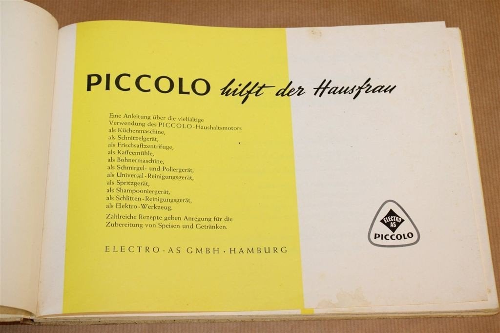 Piccolo Huishoudmotor Retro Handleiding 1960 [DE], Ophalen of Verzenden, Gelezen, Europa