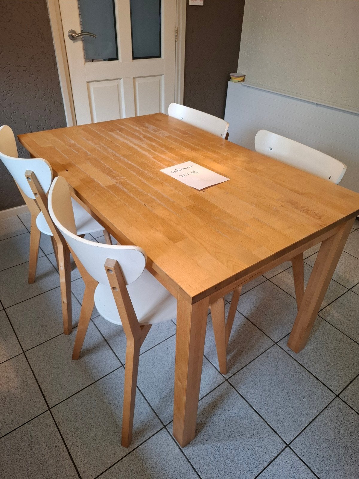 stevige keukentafel met 4 stoelen, Huis en Inrichting, Tafels | Eettafels, Ophalen, Gebruikt, 100 tot 150 cm, 50 tot 100 cm