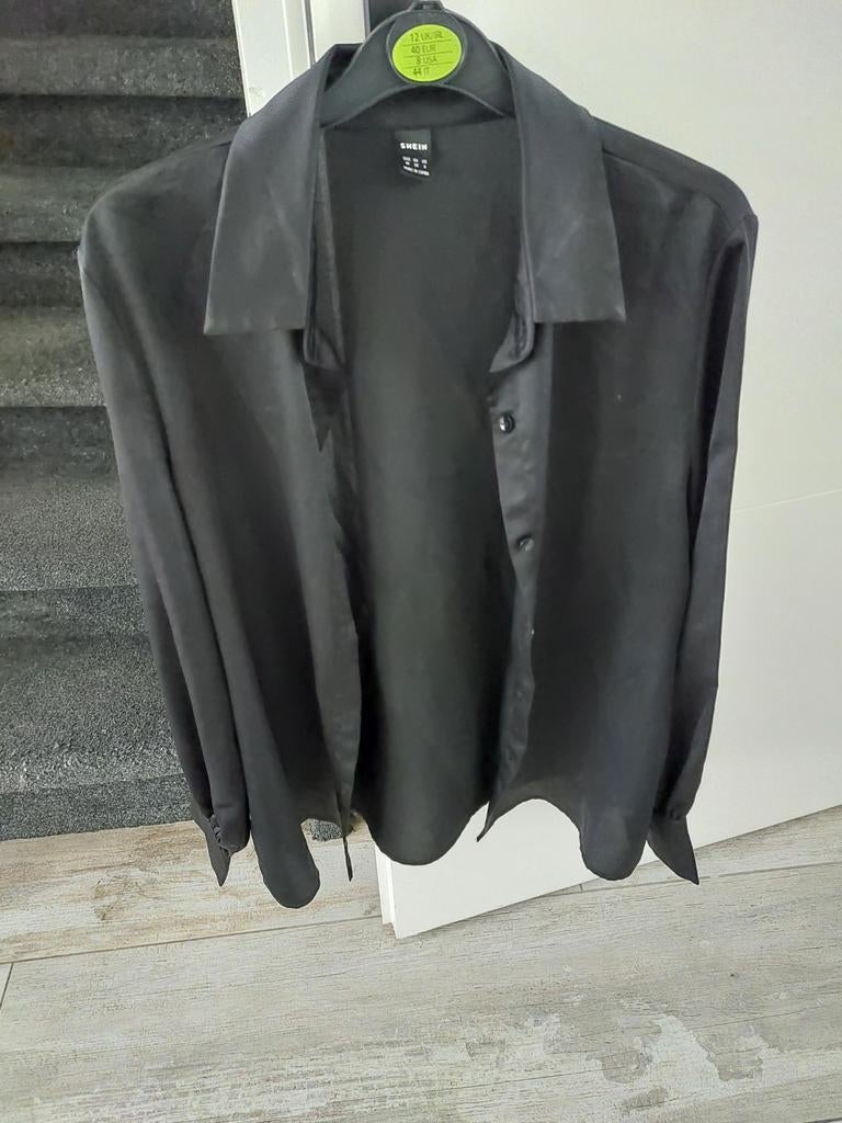 Shein Zwarte Zachte Luchtige Blouse Maat M, Maat 38/40 (M), Zwart, Ophalen of Verzenden, Zo goed als nieuw