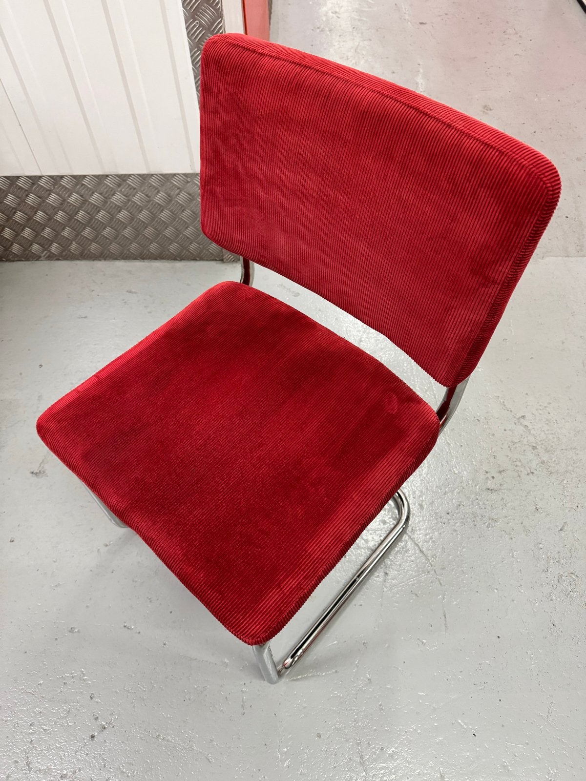 3 DYYK eetkamerstoelen ribstof chromen buisframe, Ophalen, Gebruikt, Drie, Metaal