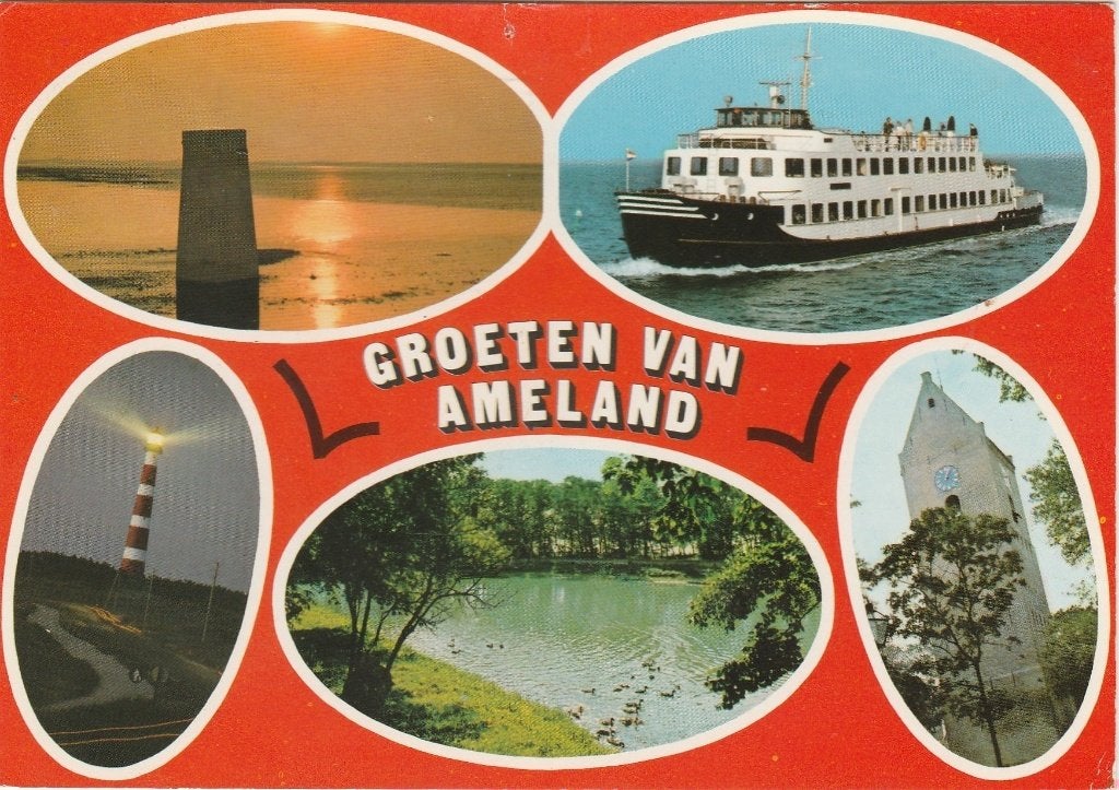 AMELAND Veerboot Meertje Groeten, Verzamelen, Verzenden, 1980 tot heden, Gelopen, Waddeneilanden