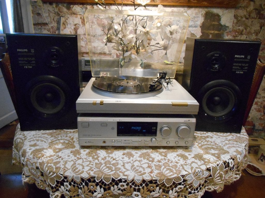 Vintage Akai AP-B110 draaitafel & versterker & speakers, Ophalen, Gebruikt, Akai