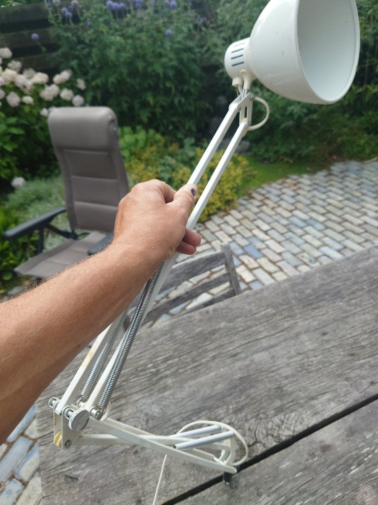 Vintage bureau lamp ( 3 st), Ophalen, Vintage, Wit, Zo goed als nieuw