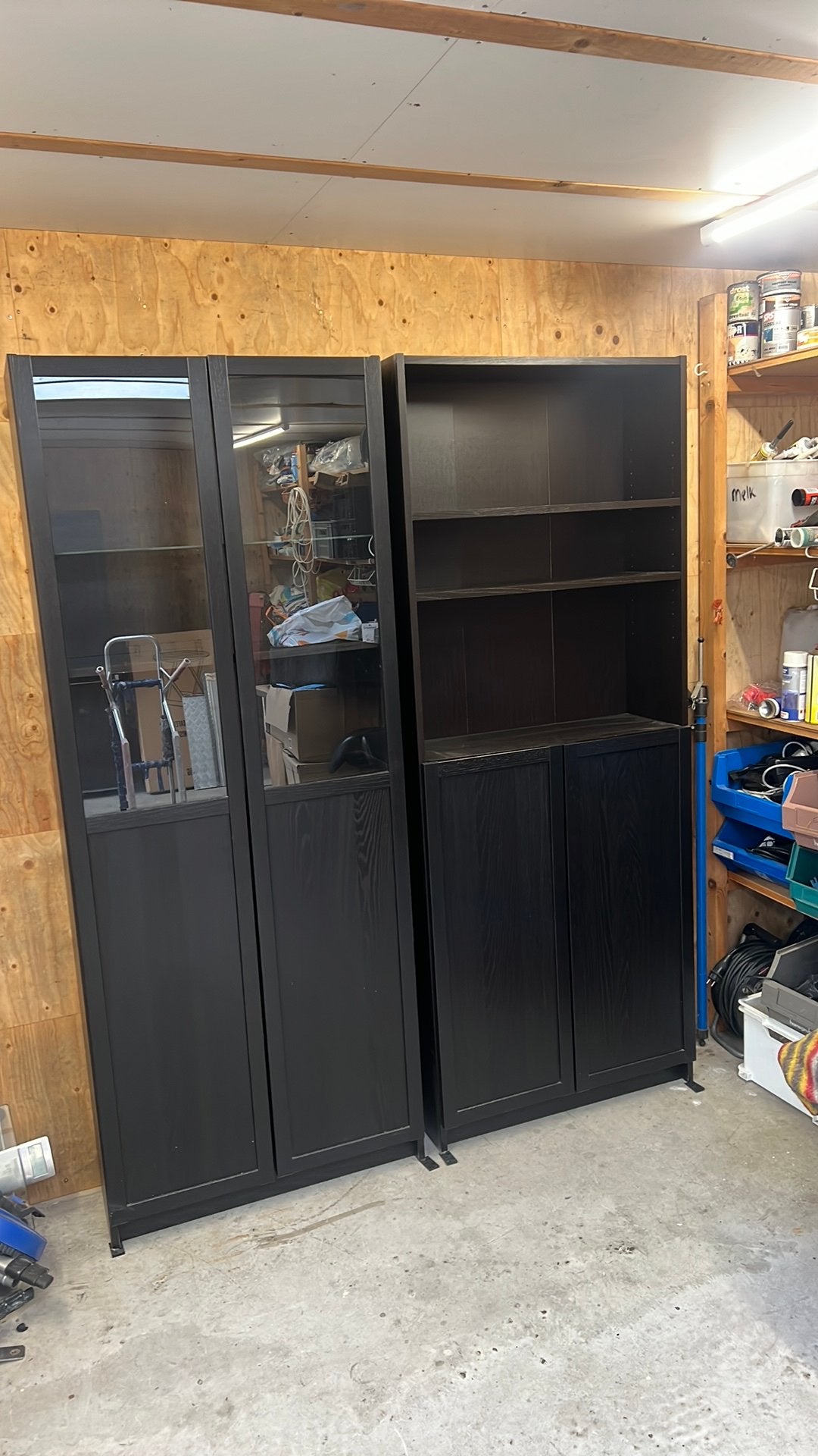 Ikea billy oxberg boeken kasten 2 st, Ophalen, 200 cm of meer, 50 tot 100 cm, Glas
