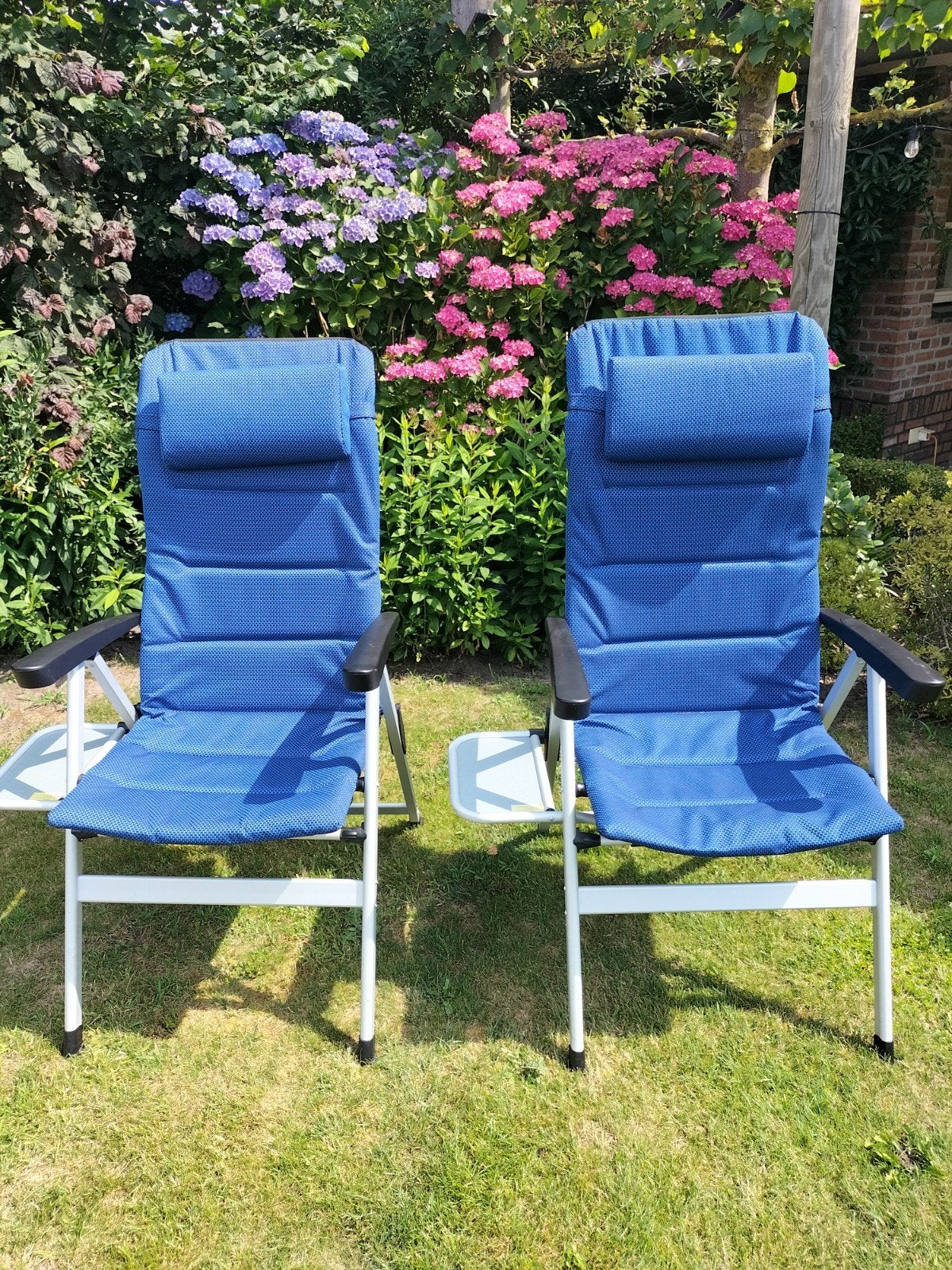 2 Campingstoelen met inklapbaar tafeltje, Ophalen, Gebruikt
