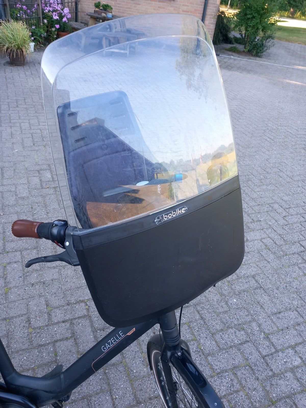 Bobike Mini Exclusieve Urban Black fietszitje, Ophalen, Voetsteuntjes, Bobike voorzitje, Zo goed als nieuw