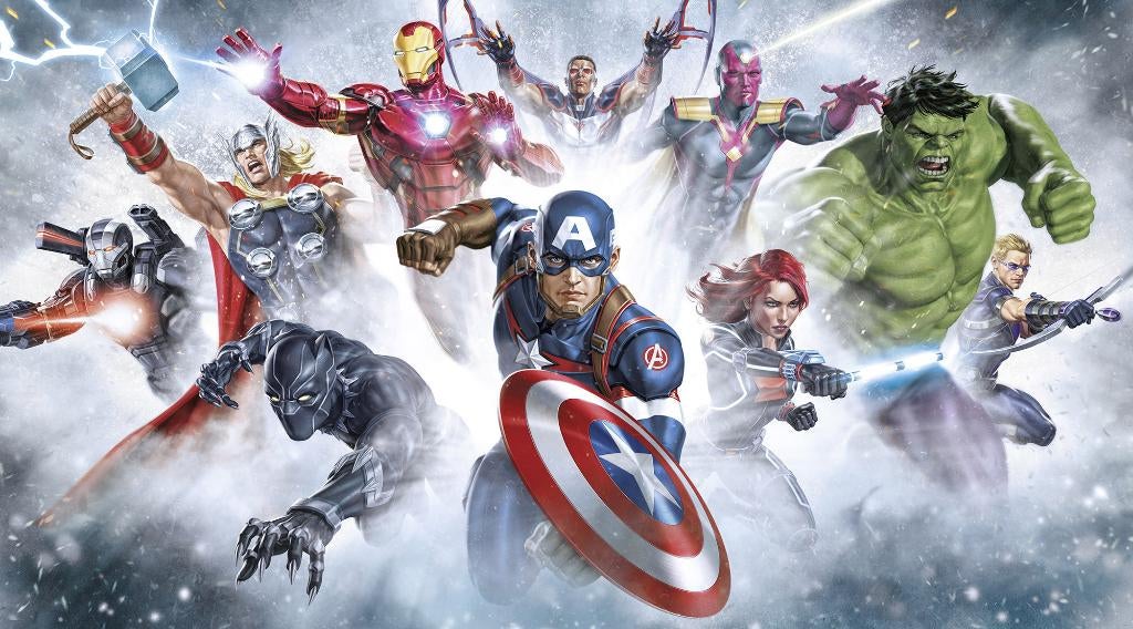 The Avengers Vlies Behang Strike 450x250 - Gratis Verzending, Huis en Inrichting, Stoffering | Behang, Ophalen of Verzenden, Nvt