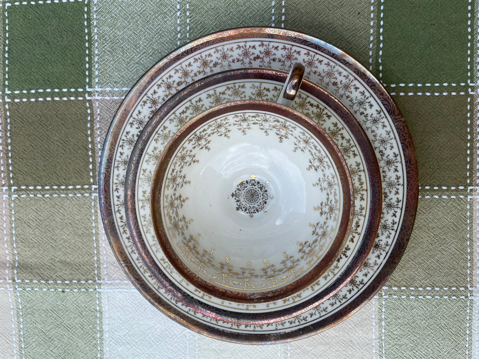Vintage verguld ontbijtset, Ophalen of Verzenden
