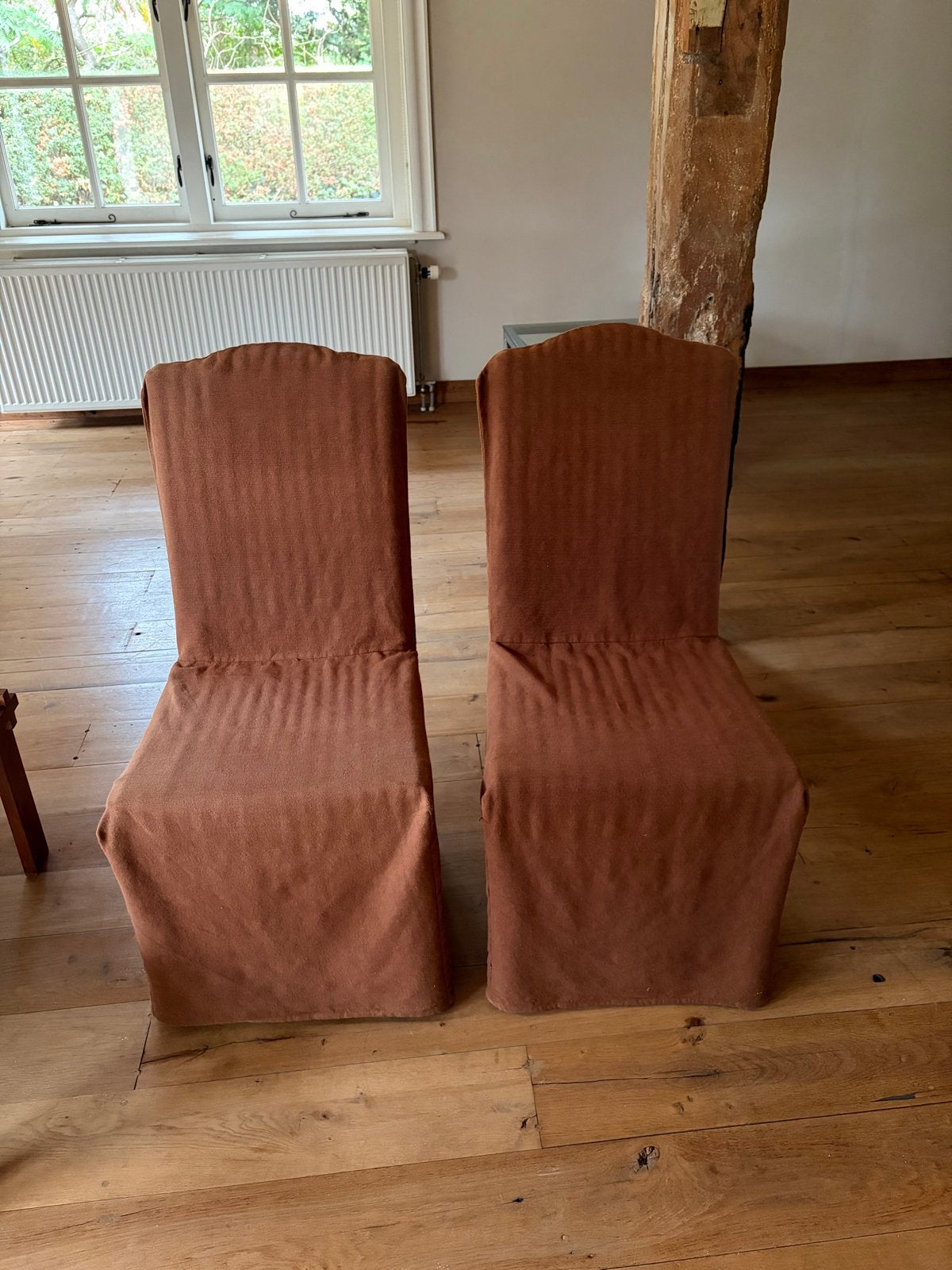 Rotan stoelen met afneembare hoezen, Gebruikt, Twee, Bruin, Riet of Rotan