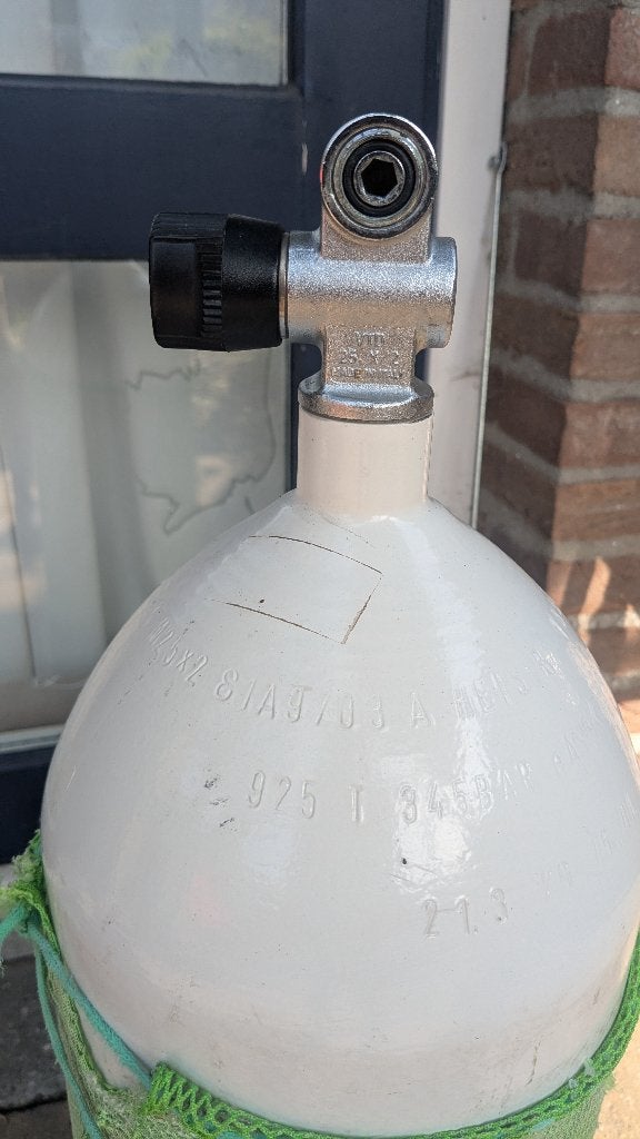 Duikfles (15 liter), nog in keur, Ophalen, Zo goed als nieuw, Duikfles