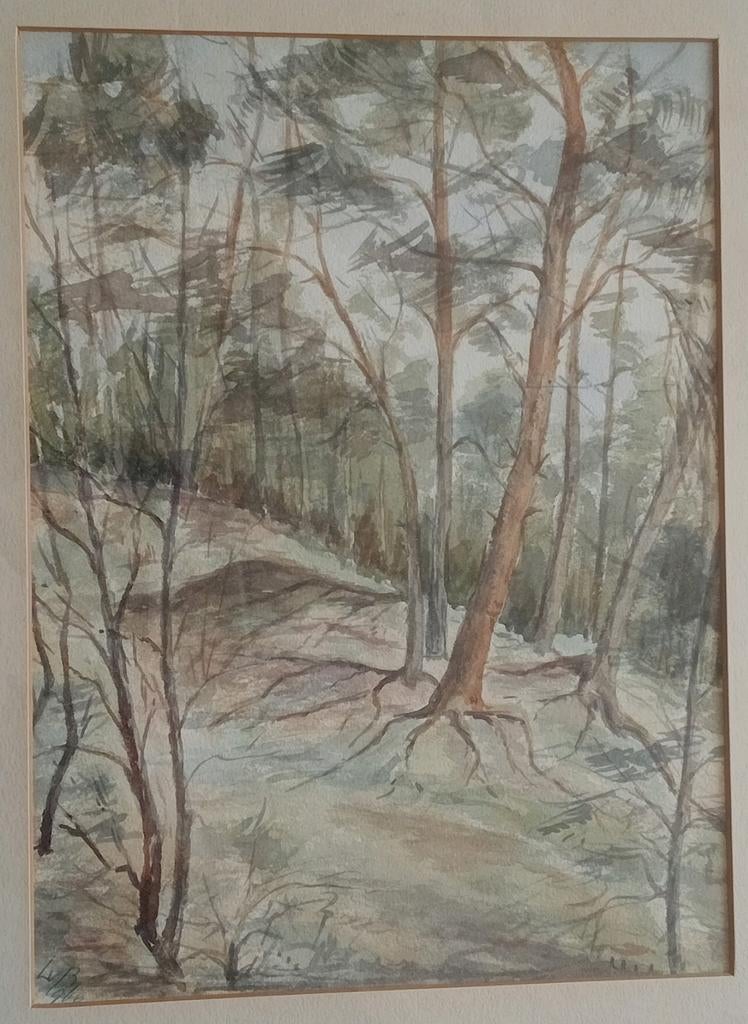 Aquarel Landschap 1960 Gesigneerd, Antiek en Kunst, Ophalen of Verzenden