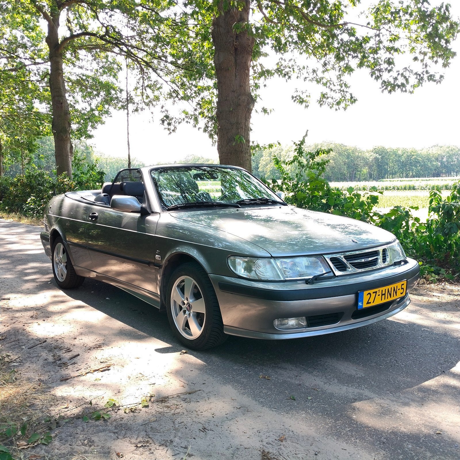 Saab 9-3 2.0T Cabrio 2001 Steel Grey 200K, Auto's, Saab, Voorwielaandrijving, 4 cilinders, Cabriolet, 4 stoelen