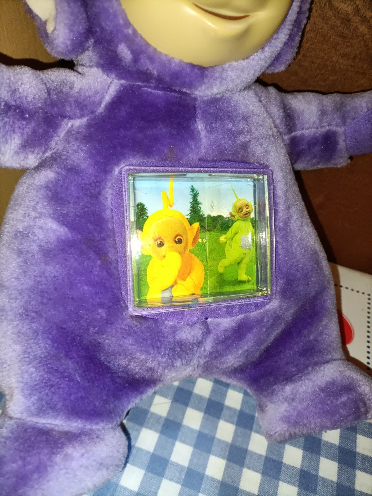 Tinky Winky knuffel met lopende tv beelden en lichtje, Kinderen en Baby's, Speelgoed | Knuffels en Pluche, Ophalen of Verzenden