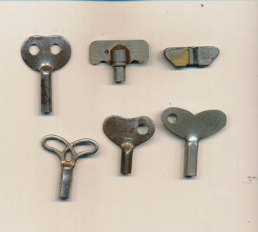 Vintage 6 Alarm-Clock Keys - Setting Knobs, Ophalen of Verzenden
