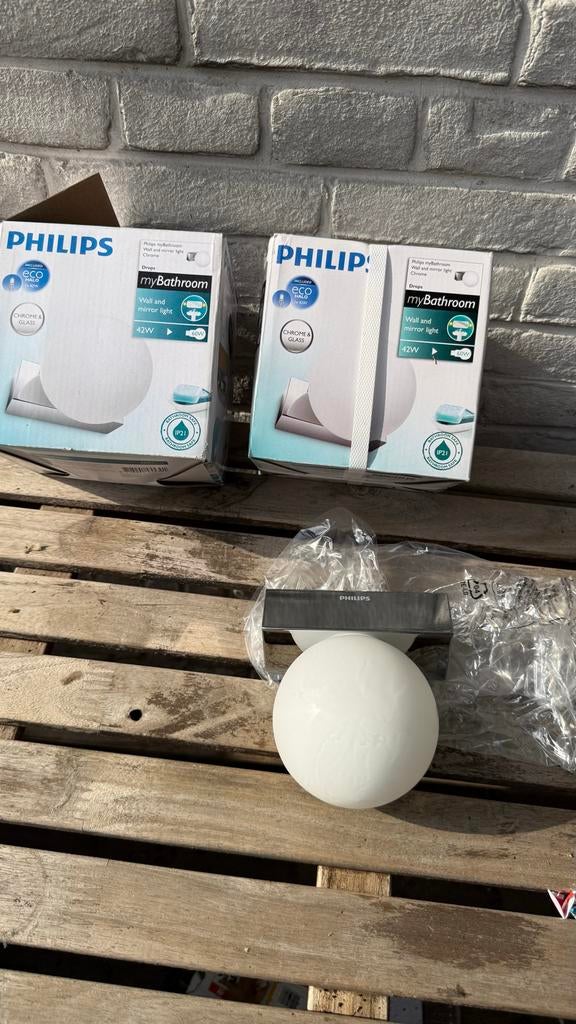 Philips myBathroom Drops Wand- en spiegelverlichting, Ophalen of Verzenden, Nieuw, Glas