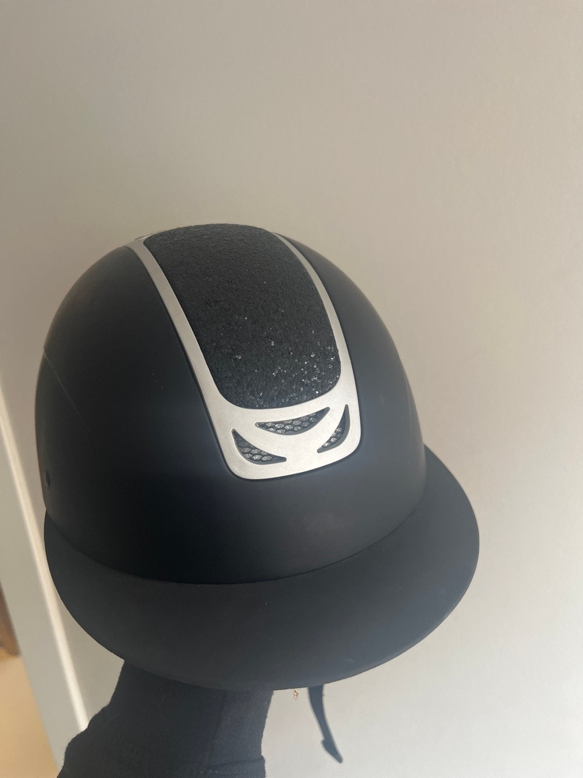 Horze rijhelm zwart met glitters – maat S (52-54 cm) – €20, Ophalen of Verzenden, Zo goed als nieuw