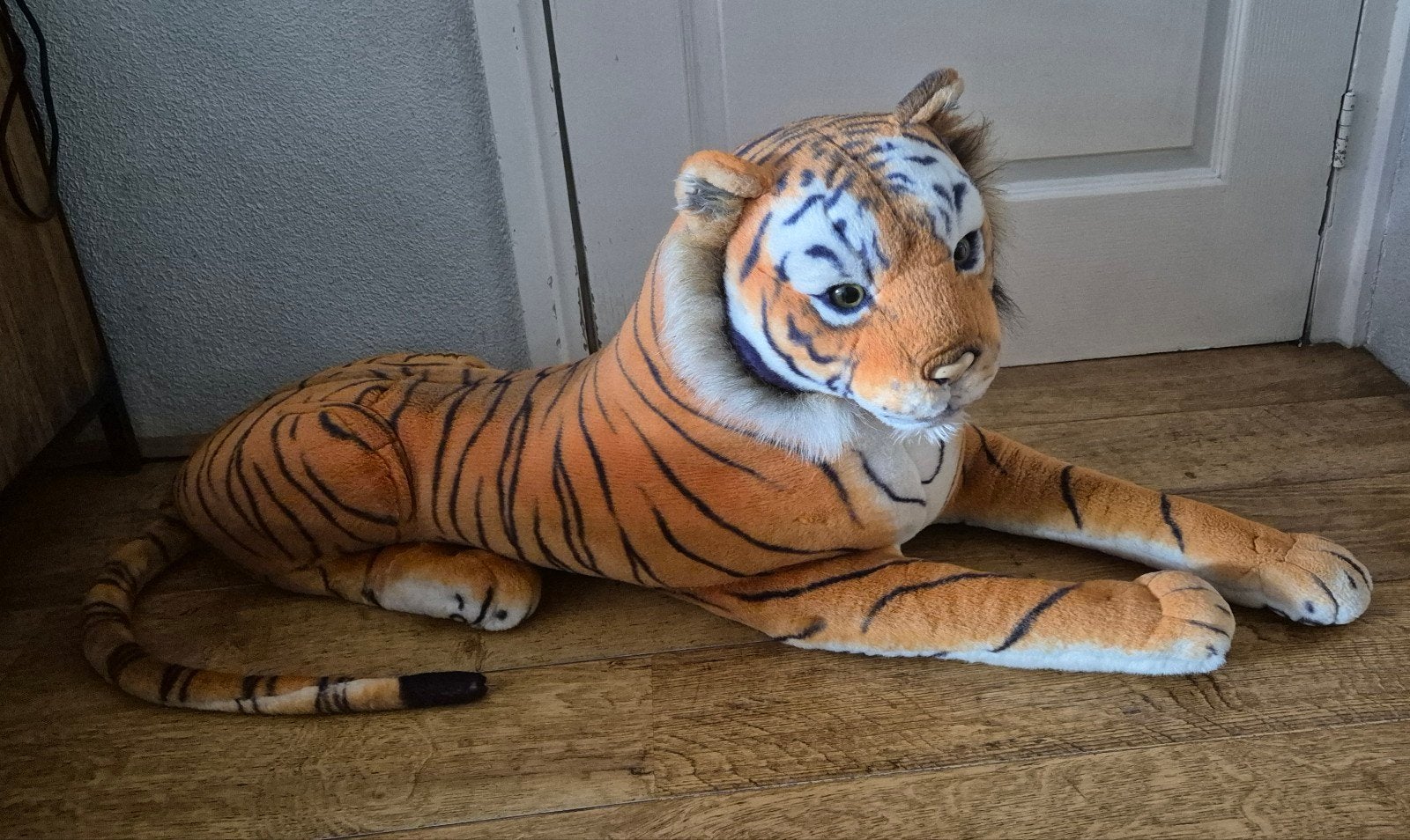 Grote Tijger Knuffel - Realistisch en Zacht, Oranje, Overige merken, Overige karakters, Ophalen of Verzenden