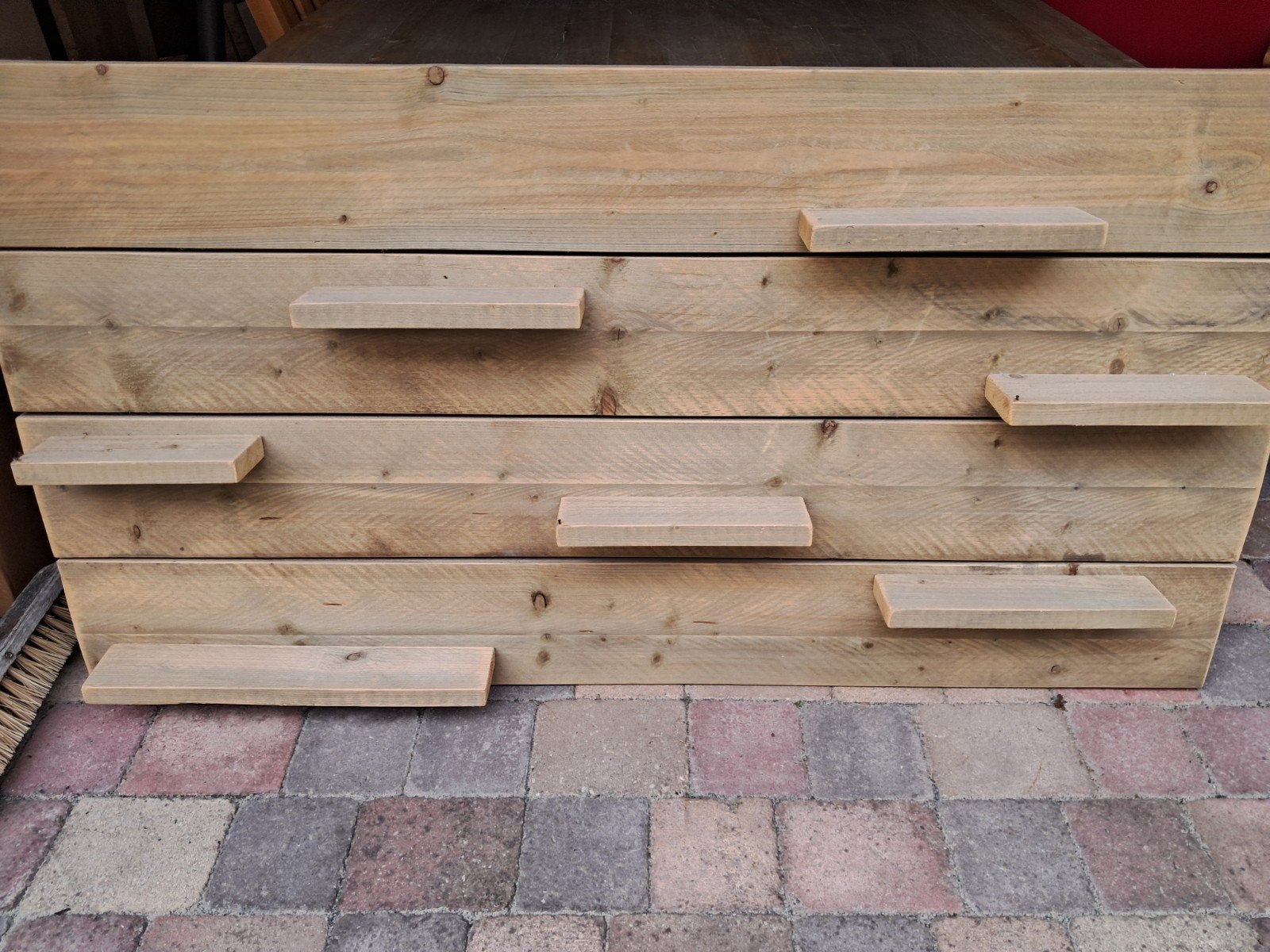Wandbord steigerhout, Ophalen