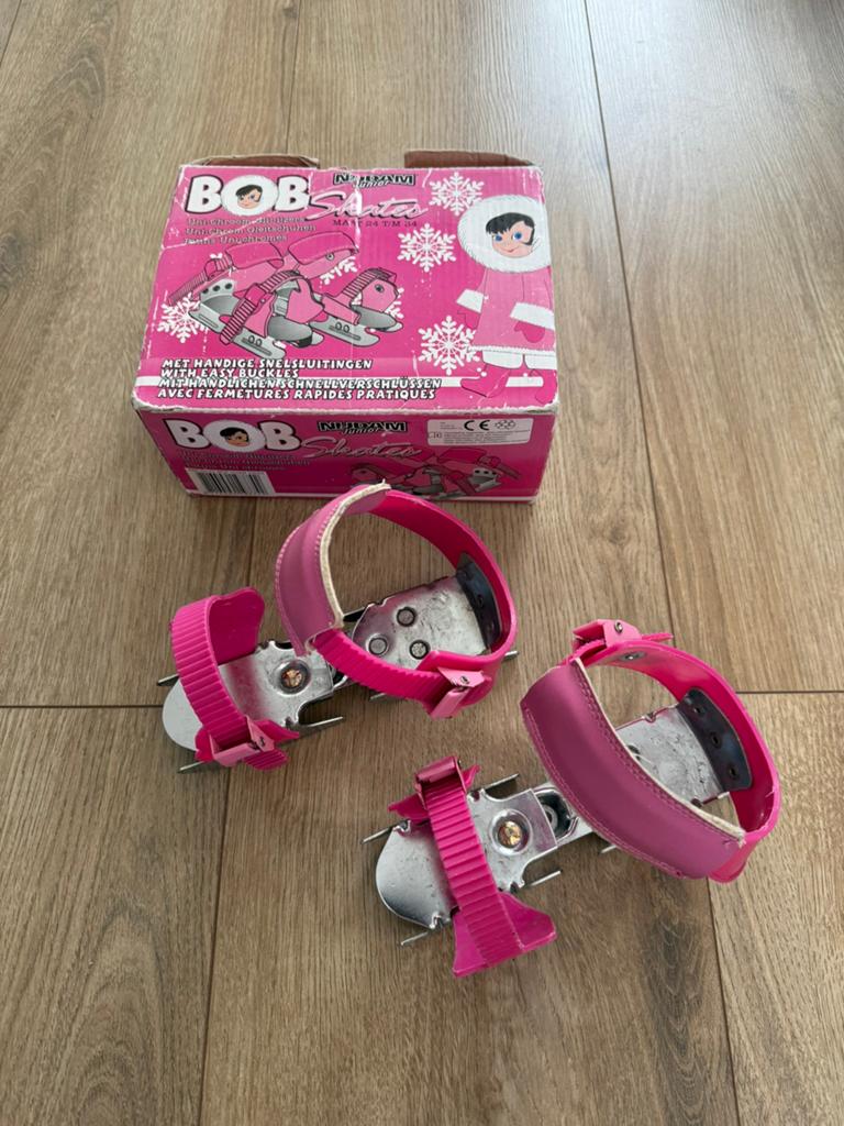 Nijdam junior Bob roze glij-ijzers verstelbaar maat 24-34, Sport en Fitness, Schaatsen, Ophalen of Verzenden, Overige typen, Viking