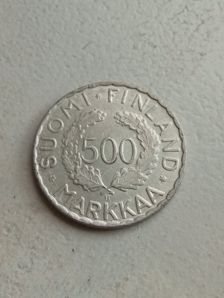 Finland 500 markkaa 1952., Ophalen of Verzenden, Overige landen, Losse munt, Zilver