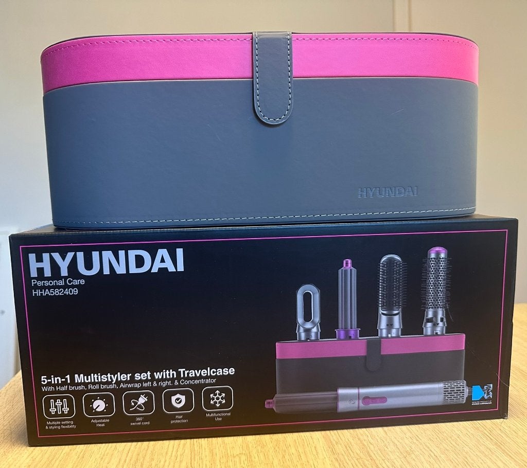 NIEUW:Hyundai 5-in-1 Multystyler+opbergbox (Airwrap, föhn), Ophalen of Verzenden, Nieuw, Föhn of Haardroger