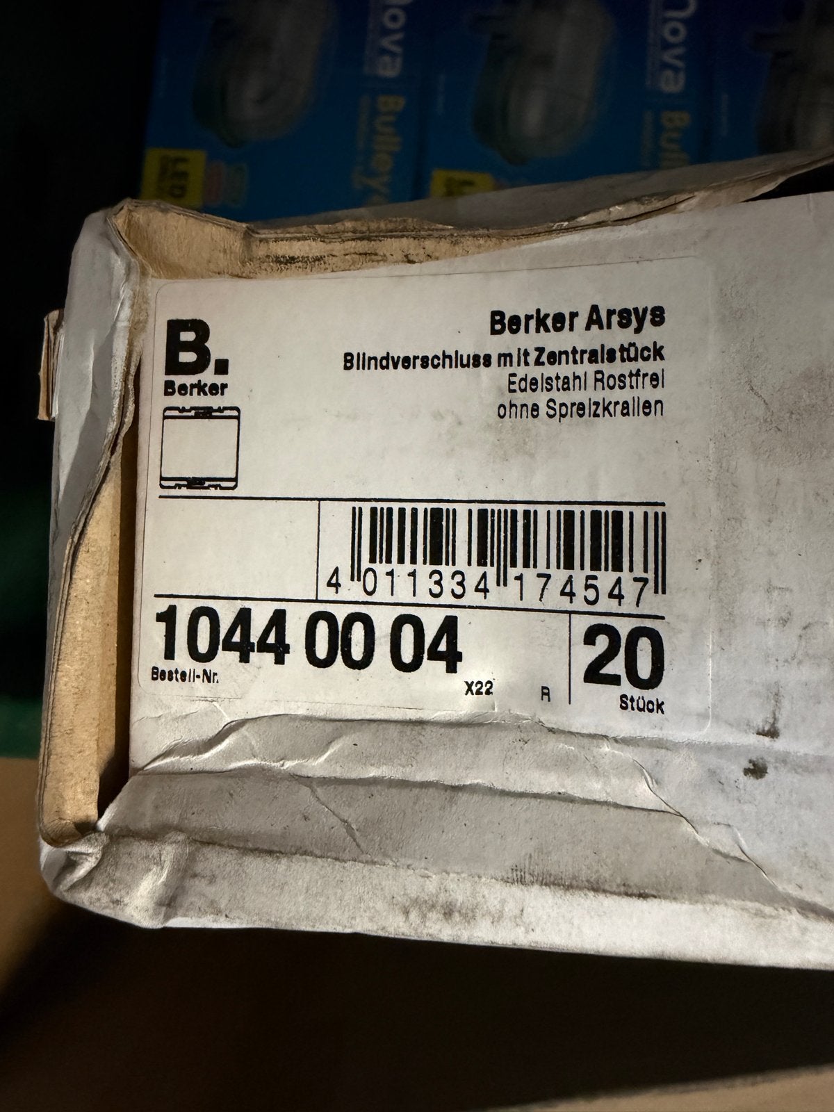 Berker Areys Blindafdekking RVS - 20 stuks, Ophalen of Verzenden, Nieuw, Berker, Overige typen
