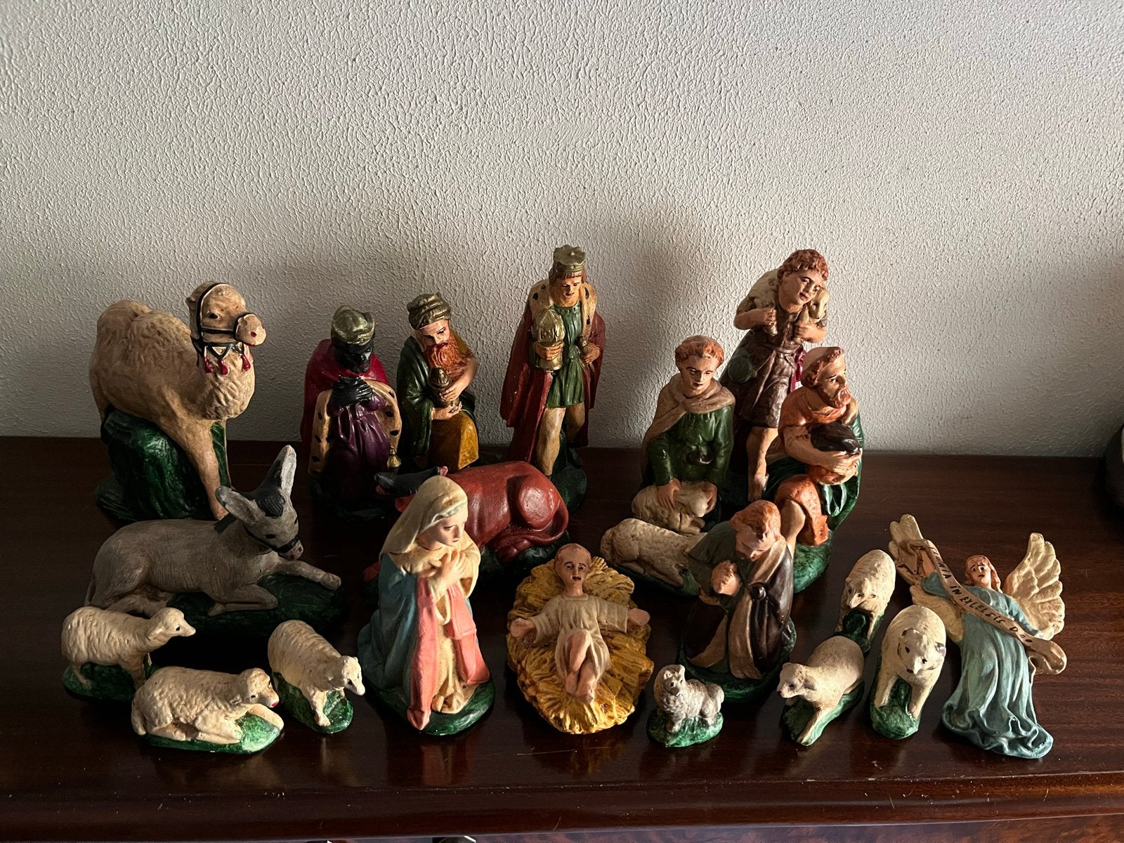 Vintage Kerstgroep - Handgeschilderd, Ophalen of Verzenden
