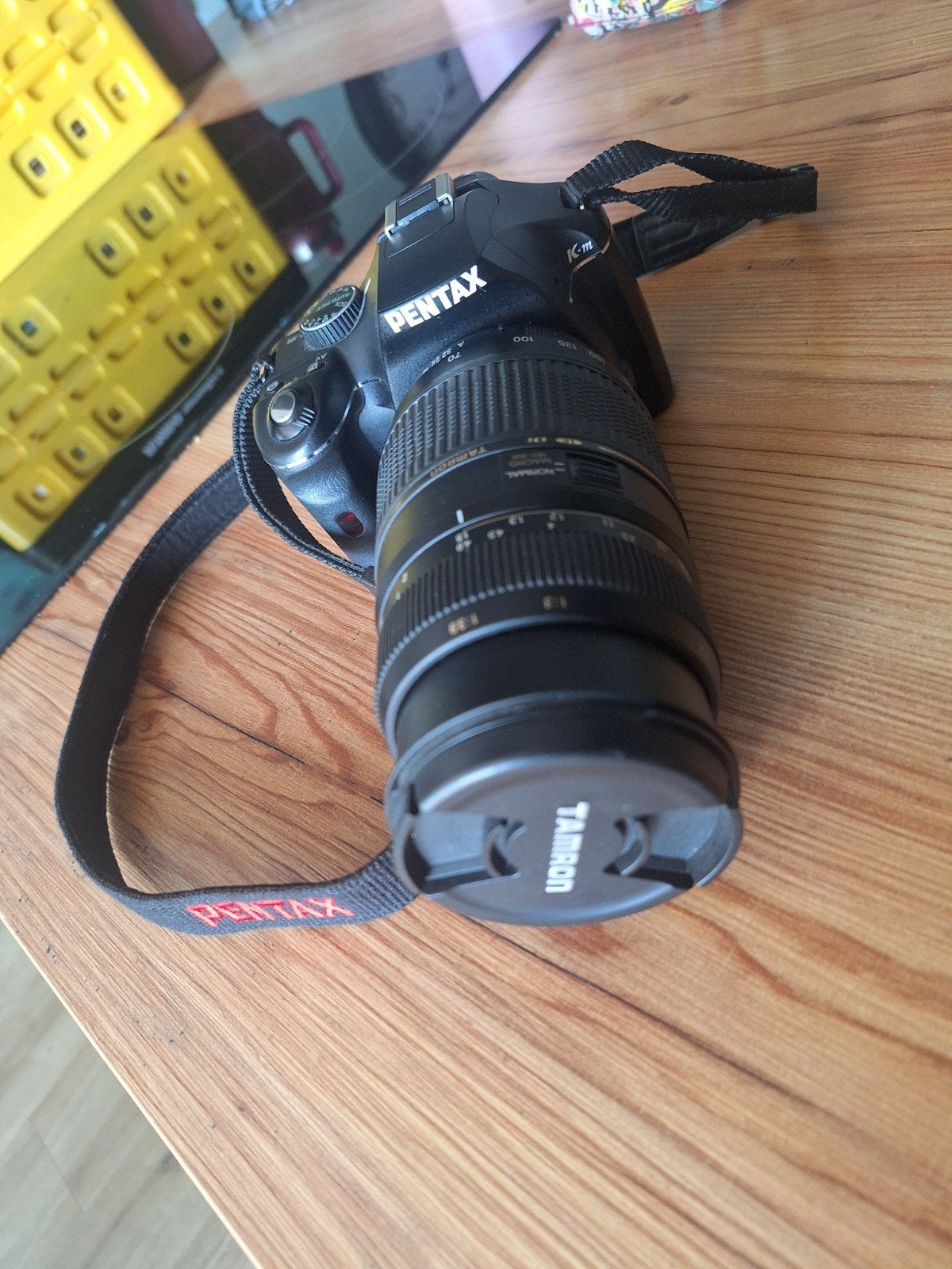 Pentax K-m Spiegelreflexcamera met Tamron AF 70-300mm lens, Ingebouwde flitser, Gebruikt, Spiegelreflex, Lensdop