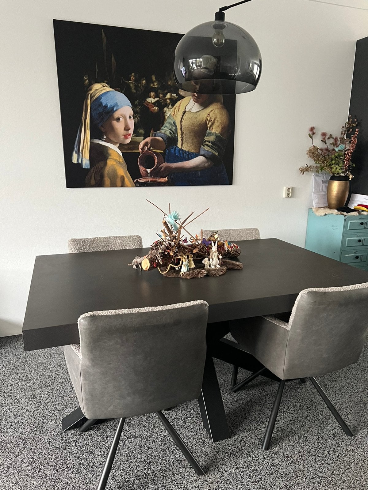 Prachtige betonlook eettafel zgan !, Ophalen of Verzenden, Zo goed als nieuw, Rond, 100 tot 150 cm