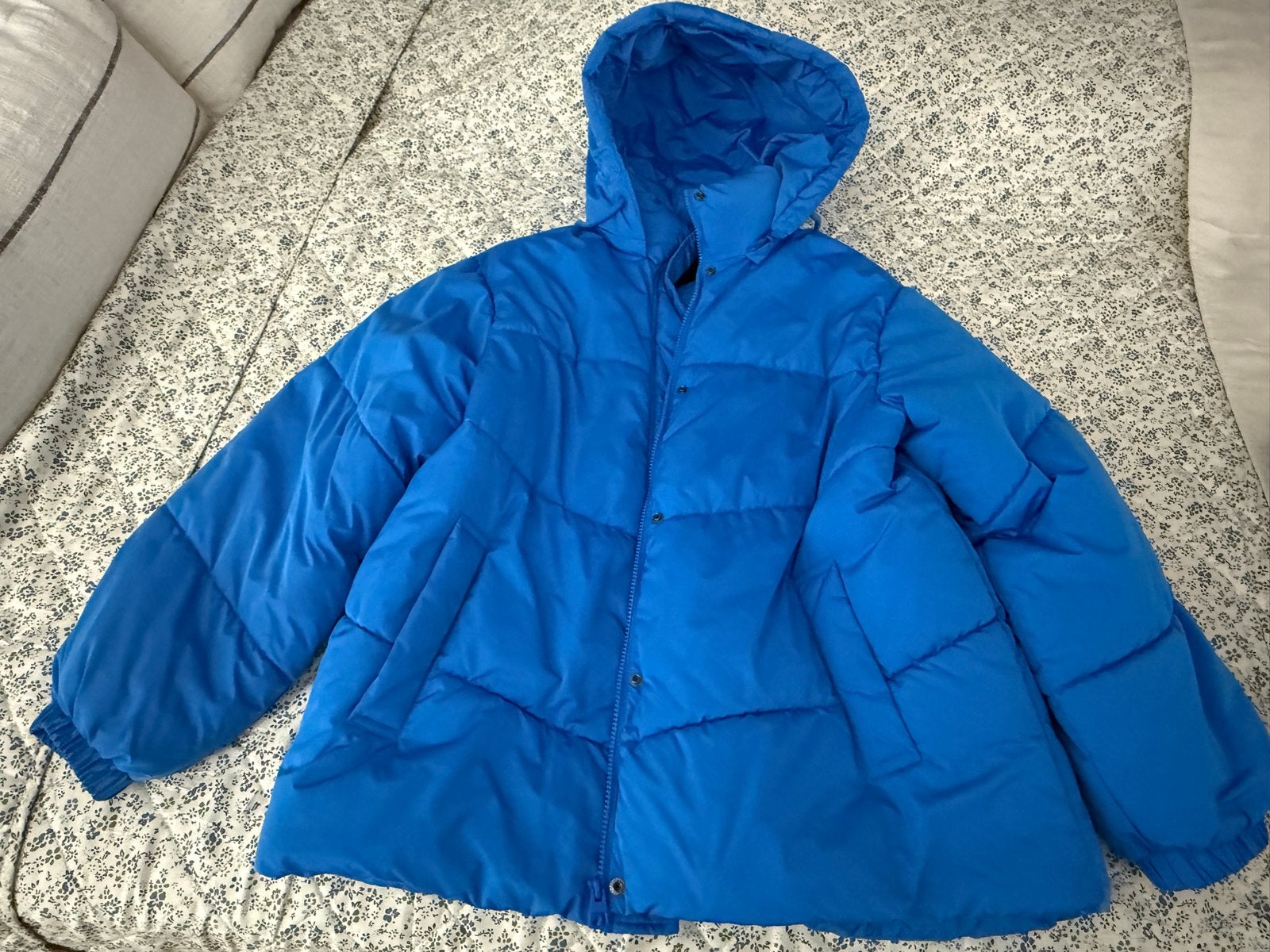 C&A Blauwe Winterjas Maat 48, Ophalen of Verzenden, Zo goed als nieuw, Maat 46/48 (XL) of groter, Blauw