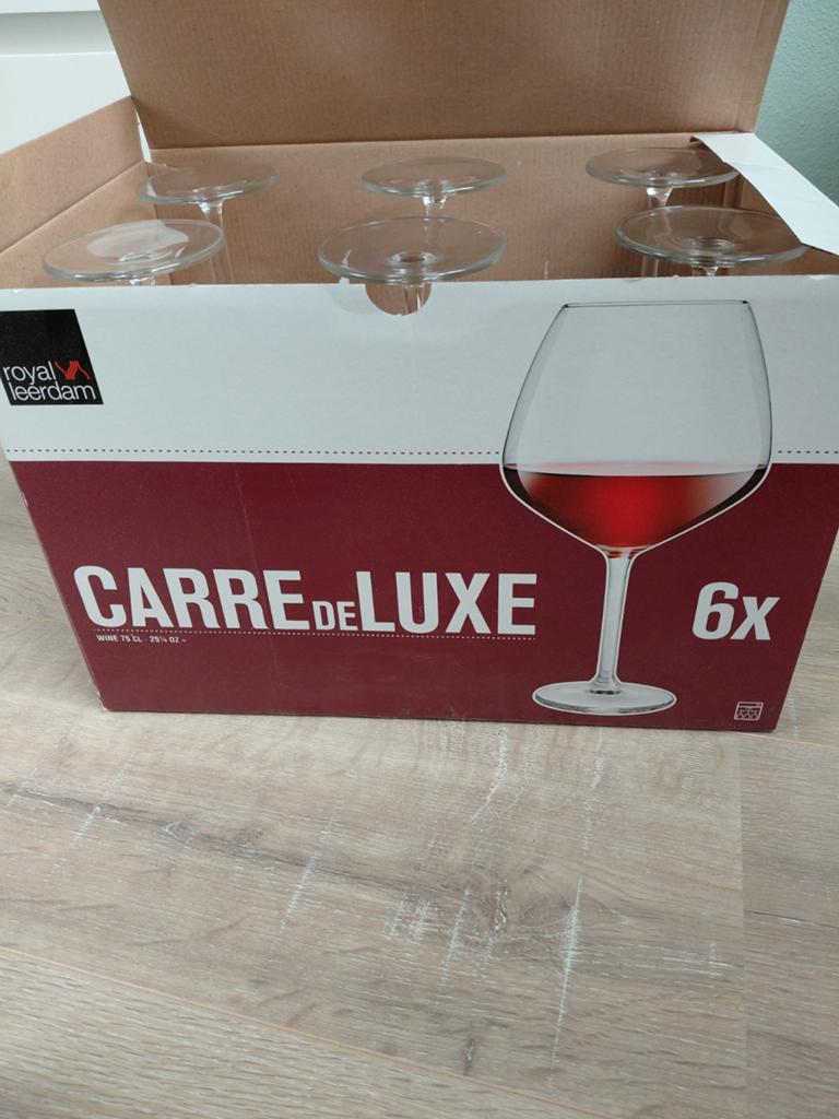Royal Leerdam Carre de Luxe wijnglazen 6x, Ophalen, Zo goed als nieuw, Overige merken, Glas