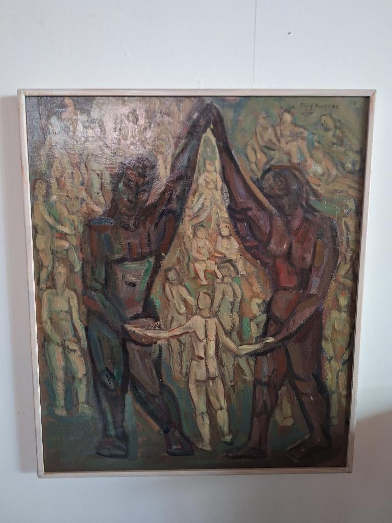 3 originele schilderijen van Elly Kuipers in goede staat, Antiek en Kunst, Kunst | Schilderijen | Klassiek, Ophalen
