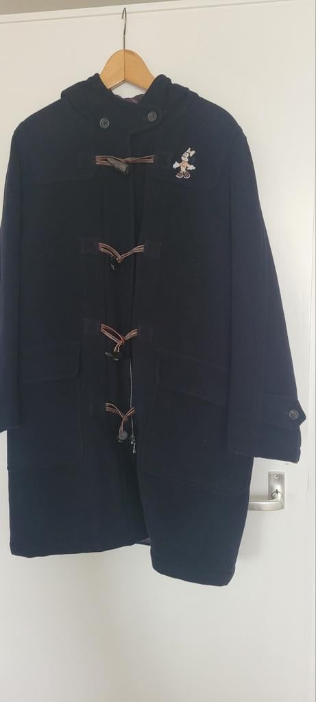 Zwarte Duffle Coat met Mickey Mouse-badge, Maat 38/40 (M), Zwart, Ophalen of Verzenden, Onbekend