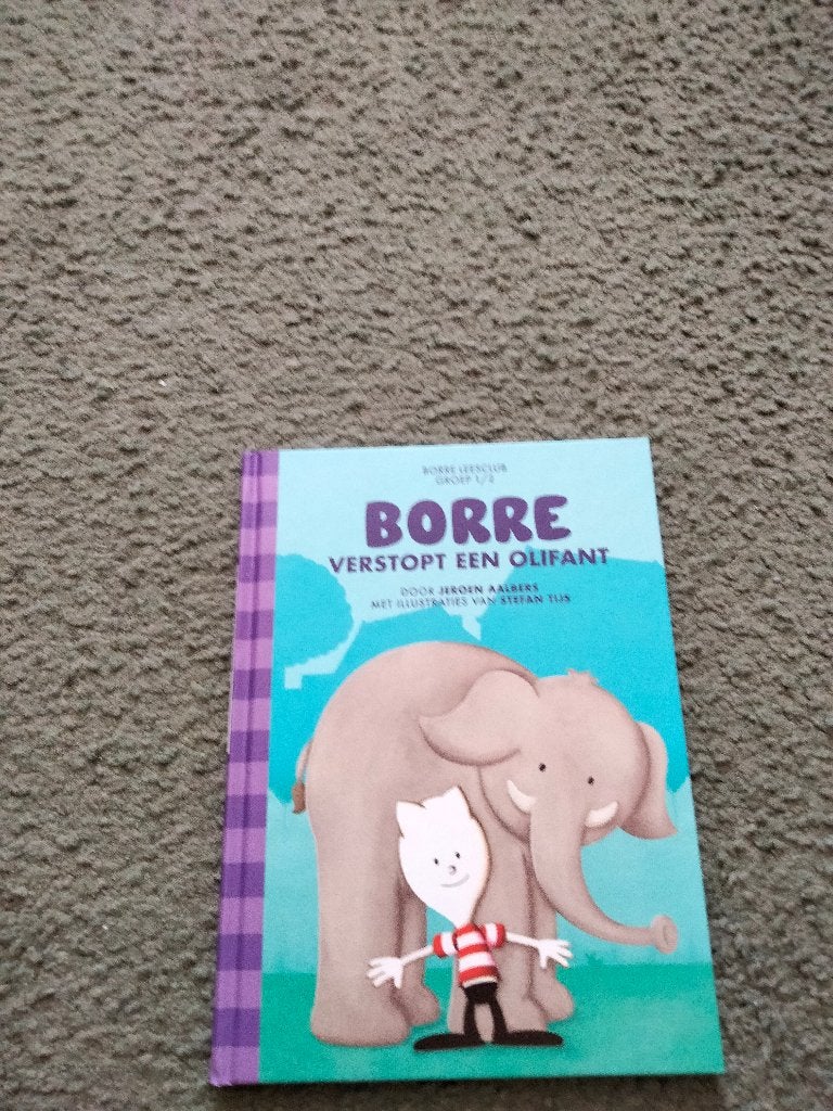 Borre Leesclub boeken: 'Verstopt een olifant' & 'Raadselmann, Ophalen, Fictie algemeen, Zo goed als nieuw, Jeroen Aalbers