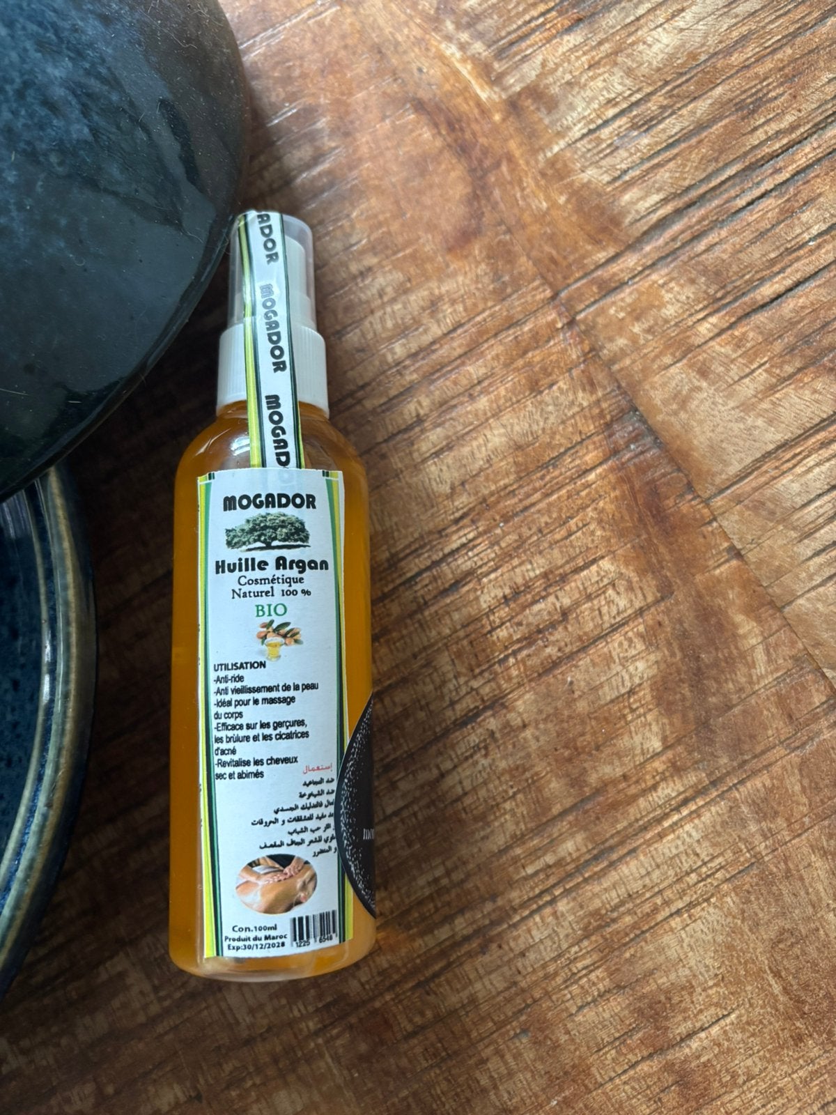 Pure arganolie (100% natuurlijk) Perfect voor huid en haar., Ophalen of Verzenden, Zo goed als nieuw, Gehele gezicht